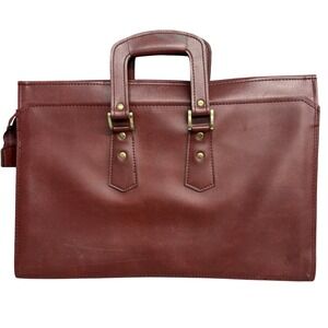 Airway Brown Business Case Mens‎ 16" Vinyl Briefcase Soft Sided Portfolio Bag